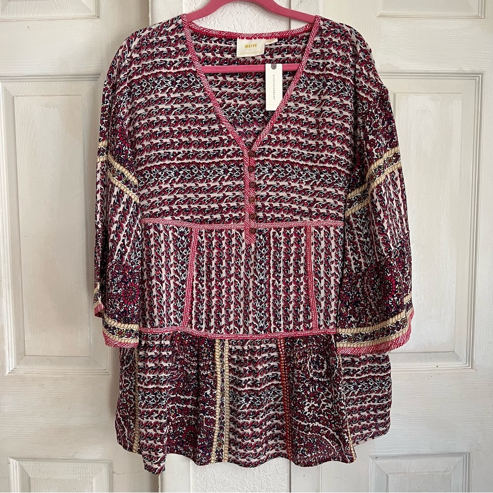 New! Anthropologie Maeve Blouse Silk Size Medium BNWT